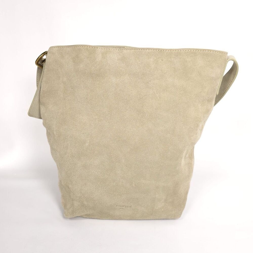 New Margot NEW YORK Kaye Bucket Tote LEATHER Bag Soft Suede Crossbody Green - Picture 1 of 11